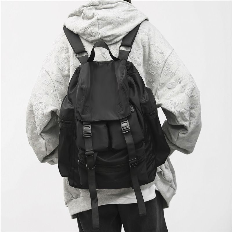 Mochila de viaje moderna, funcional, de gran capacidad, para senderismo al aire libre, para hombres, estudiantes universitarios, mochila escolar negra._voghion.com