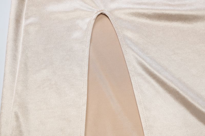 Abito da donna con scollo a V profondo, sexy, con spacco sul retro e nastro, nuovo alla moda_voghion.com