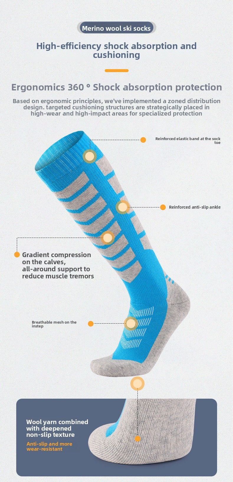 Thickened Mountaineering For Men And Women, Warm High Tube Casual Versatile Snow Socks, Winter Merino Wool Ski Socks_voghion.com
