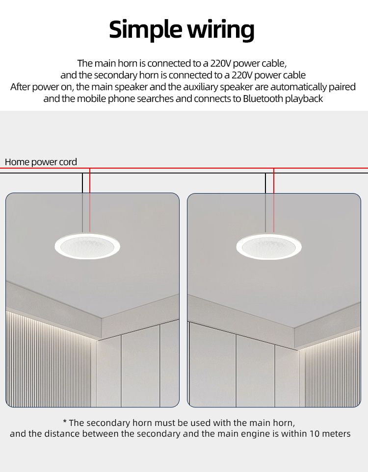 2 Inch Mini Home Audio Bluetooth Ceiling Speaker Stereo Sound Indoor Speakers High Quality Sound Background Music System_voghion.com