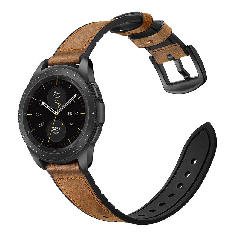 Premium Genuine Leather Watch Band For Huawei GT2/GT3 - 20mm & 22mm Sizes - Retro Style With Silicone Backing - Dark Brown, Light Brown, Black_voghion.com