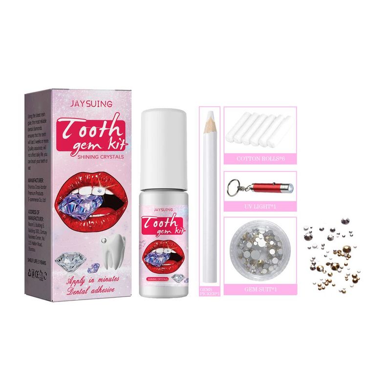 Jaysuing Tooth Gem Kit, Accessories Easy To Remove And Install Crystal Dental Drill Tooth Embellish Glitter Stick_voghion.com