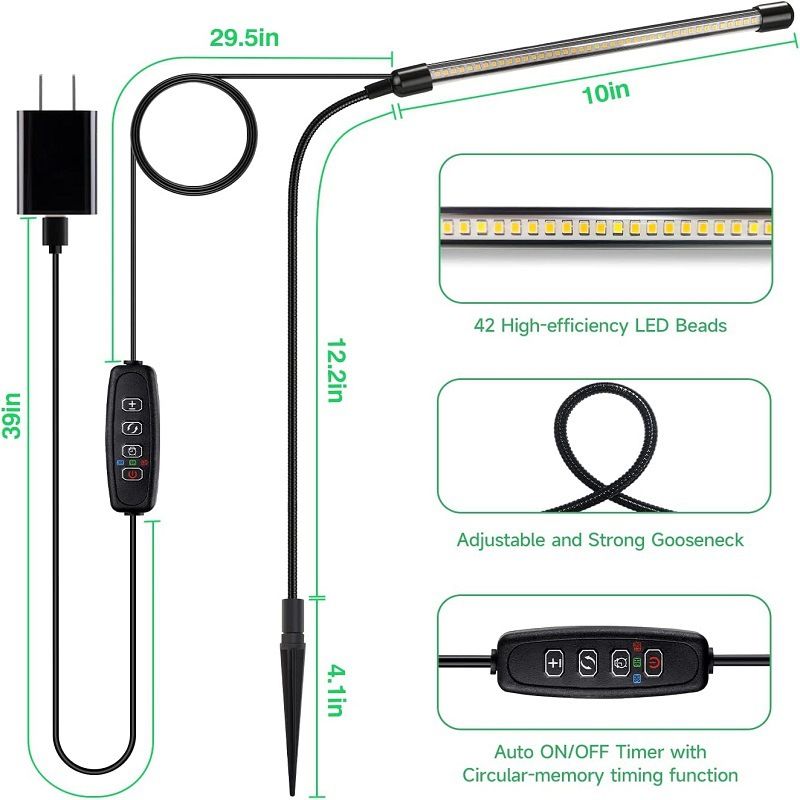 LED Ground Plug In Plant Light Full Spectrum Fill Light Succulent Ground Plug In Light Aquarium Plant Growth Light Factory_voghion.com