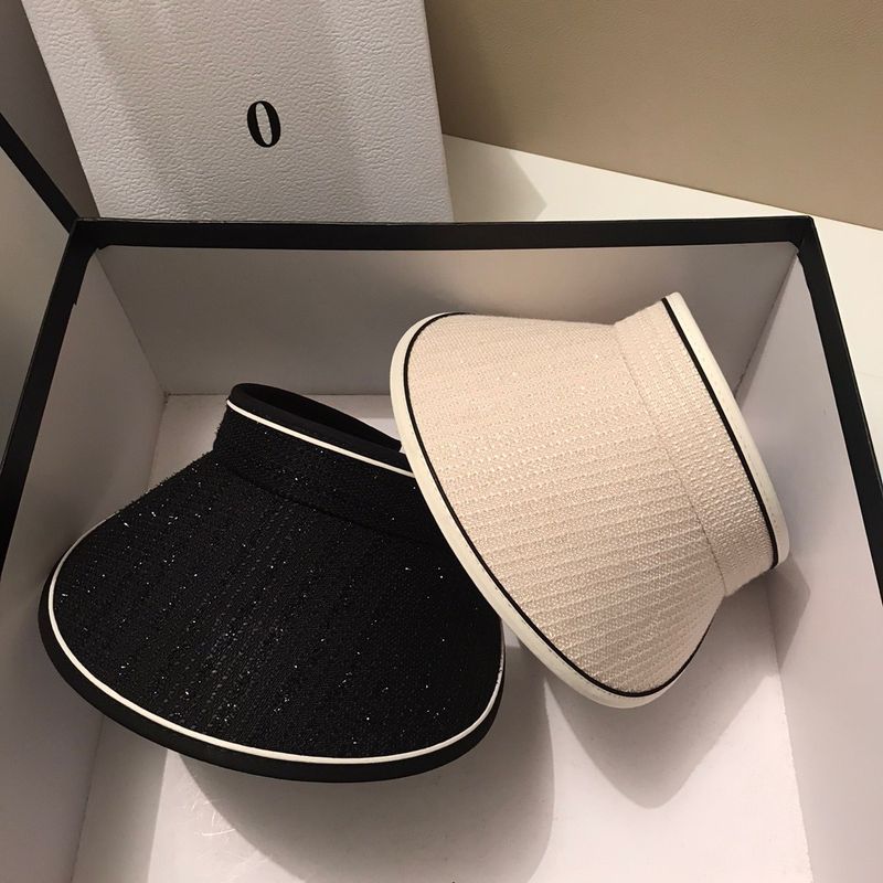 【 Self kept 】 Recommended Small Fragrant Wind Bright Silk Coarse Woven Empty Top Summer Outdoor Folding Sun Hat_voghion.com