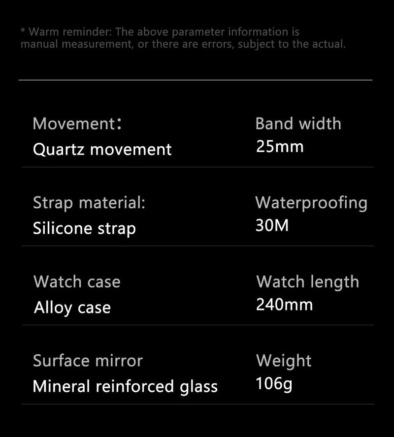 Men's Sporty Water-Resistant Digital Watch With Moon Phase & Calendar, Multifunctional Silicone Strap, 44mm Barrel-Shaped Dial, Mineral Glass_voghion.com