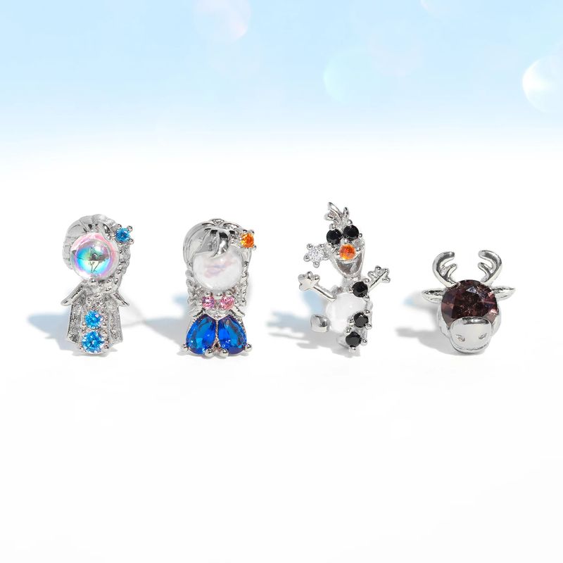4 Pieces Set Cartoon Style Cute Cartoon Character Copper Copper Earrings Sets_voghion.com