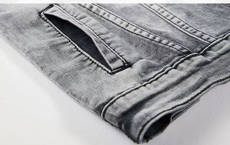 Ensemble deux pièces tendance pour homme, veste en jean et jean, tissu tricoté décontracté_voghion.com