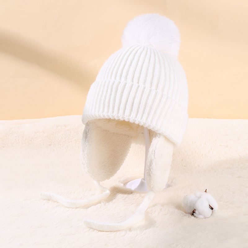 Abbigliamento per bambini Cappello per bambini lavorato a maglia Protezione per le orecchie del bambino e cappello in filo soffice_voghion.com