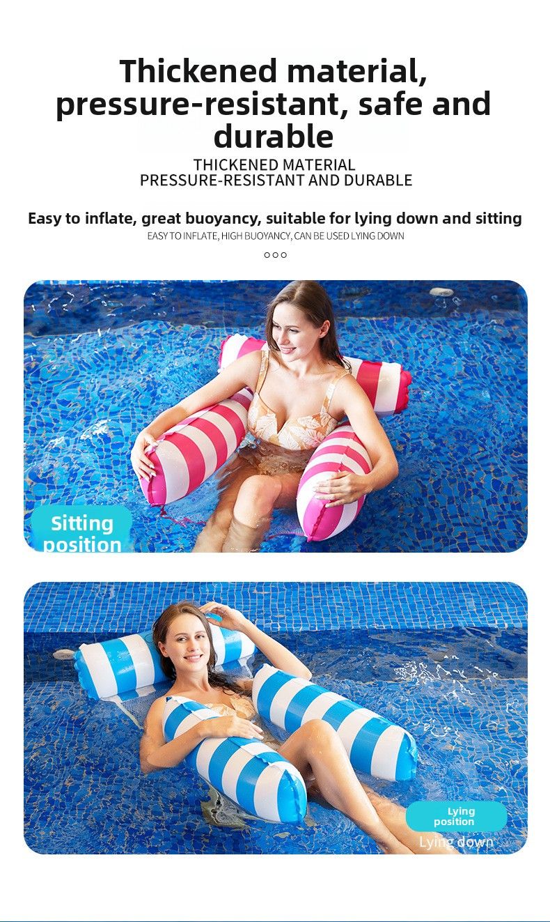 Adult Three-tube Inflatable Row Pvc Foldable Hammock Water Floating Bed Casual Toys_voghion.com