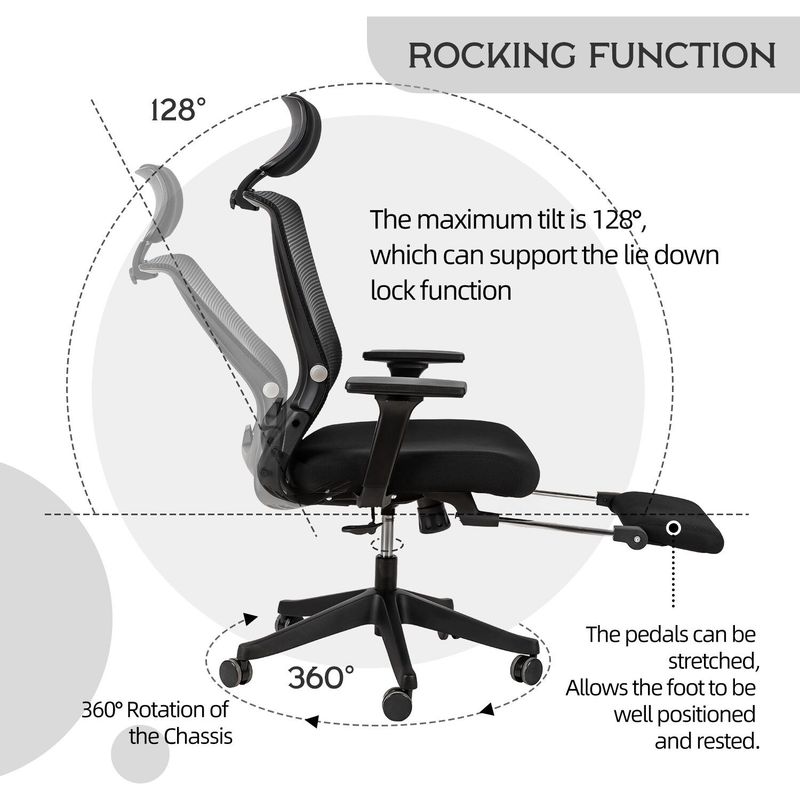 Ergonomic Office Chair With Lumbar Support & Headrest & Flip-up Arms Height Adjustable Rocking Home Office Desk Swivel High Back Computer Chair Warm Taupe Mesh Study Chair_voghion.com