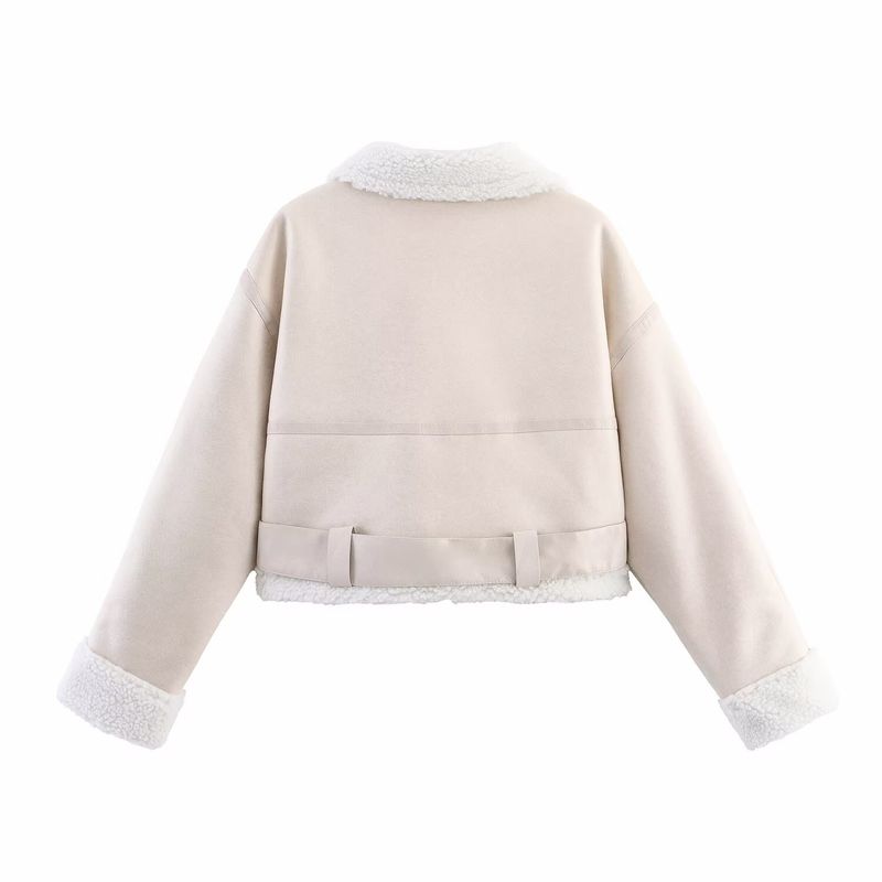 BSK&TRAF Damenbekleidung Herbst 2025 Neuer Stil Stehkragen Reißverschluss Verzierte Motorradkurze Jacke Mantel_voghion.com