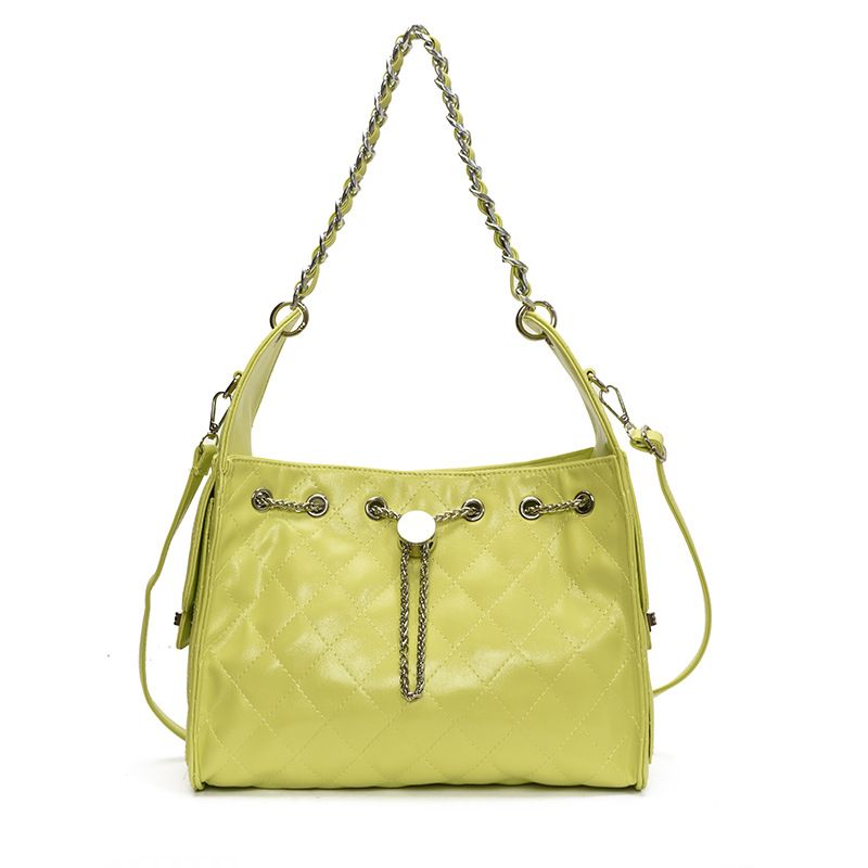 Borsa a tracolla trapuntata monospalla sottobraccio 2025, grande capacità, alla moda, con coulisse e catena, per donna_voghion.com