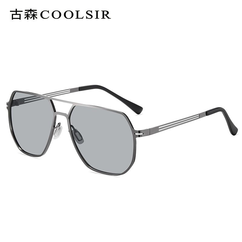 Nuovi occhiali da sole da guida da uomo con montatura quadrata in acciaio inossidabile polarizzati 5086 anti-luce solare_voghion.com