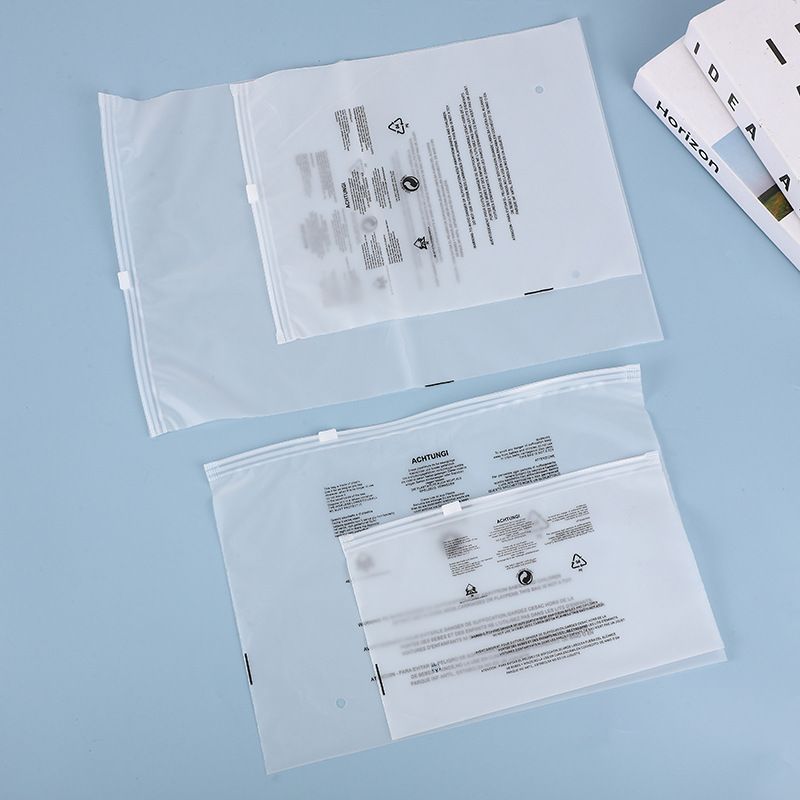 Lillian Transparenter, mattierter Reißverschlussbeutel mit Warnhinweis zum Außenhandel für Handtücher, Unterwäsche, Socken, Kinderkleidung, Schuhaufbewahrung_voghion.com
