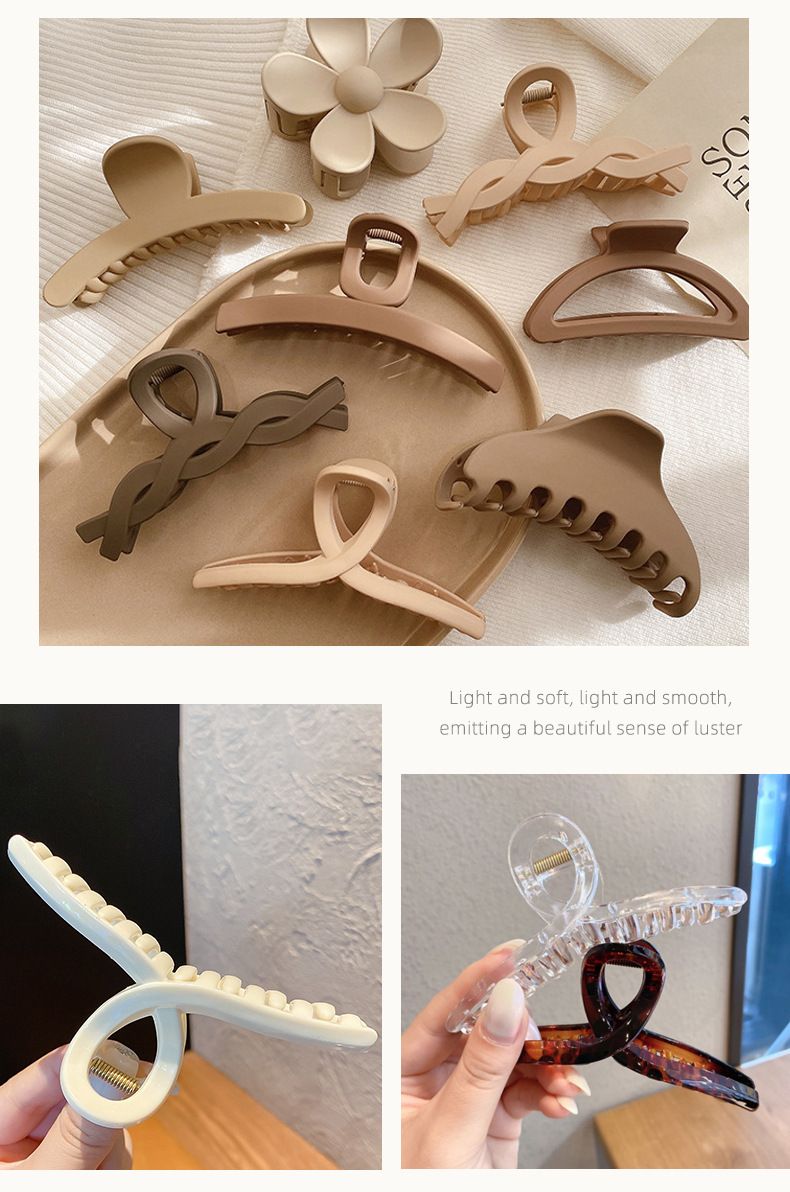 Eenvoudige temperament haarclip geavanceerde zintuig acryl grote grijpclip vrouwelijke rug hoofd haar volume haaienclip_voghion.com
