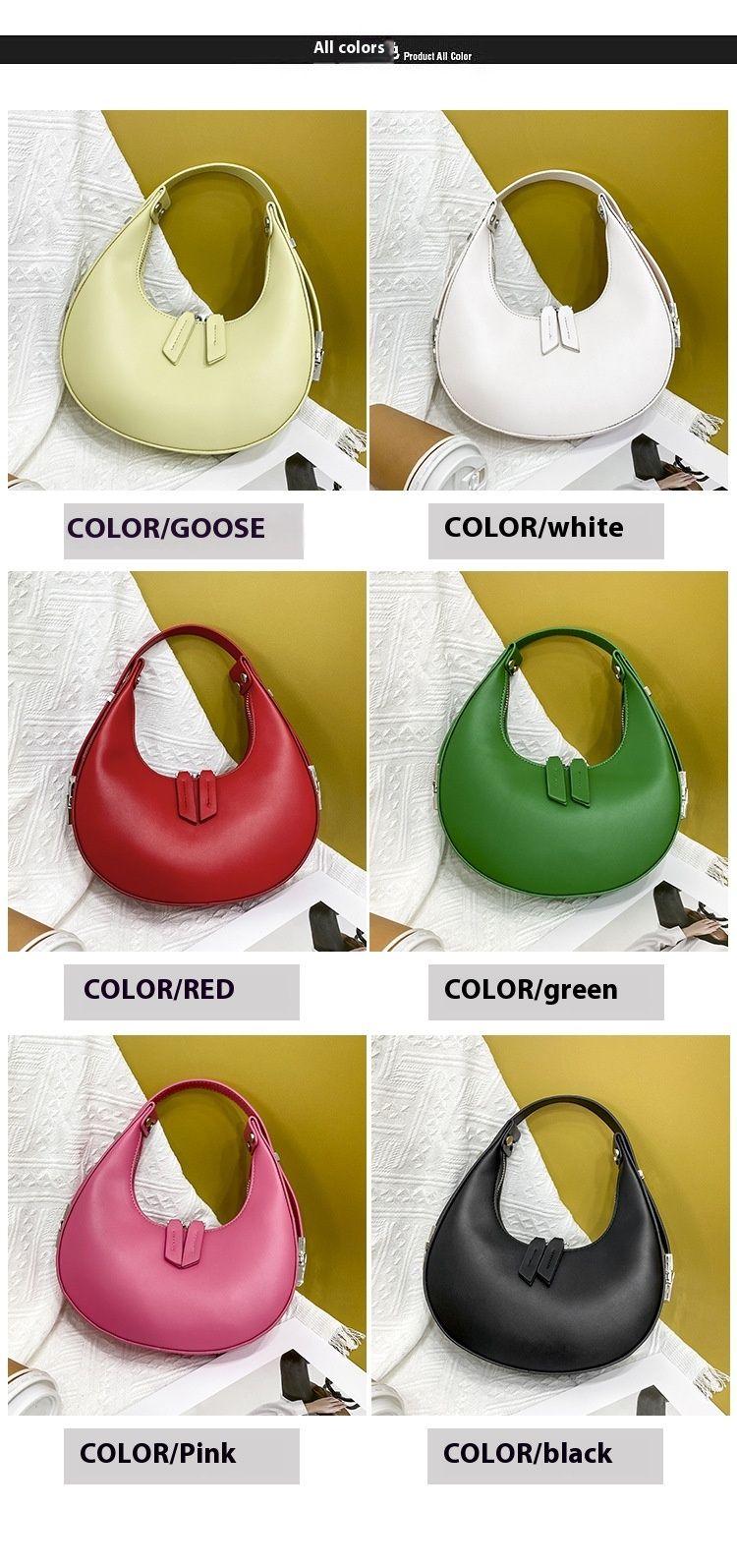 2024 Neue Handtasche im Nischendesign, modische bonbonfarbene Macaron-Trendy-One-Shoulder-Underarm-Knödeltasche, geeignet zum Einkaufen_voghion.com
