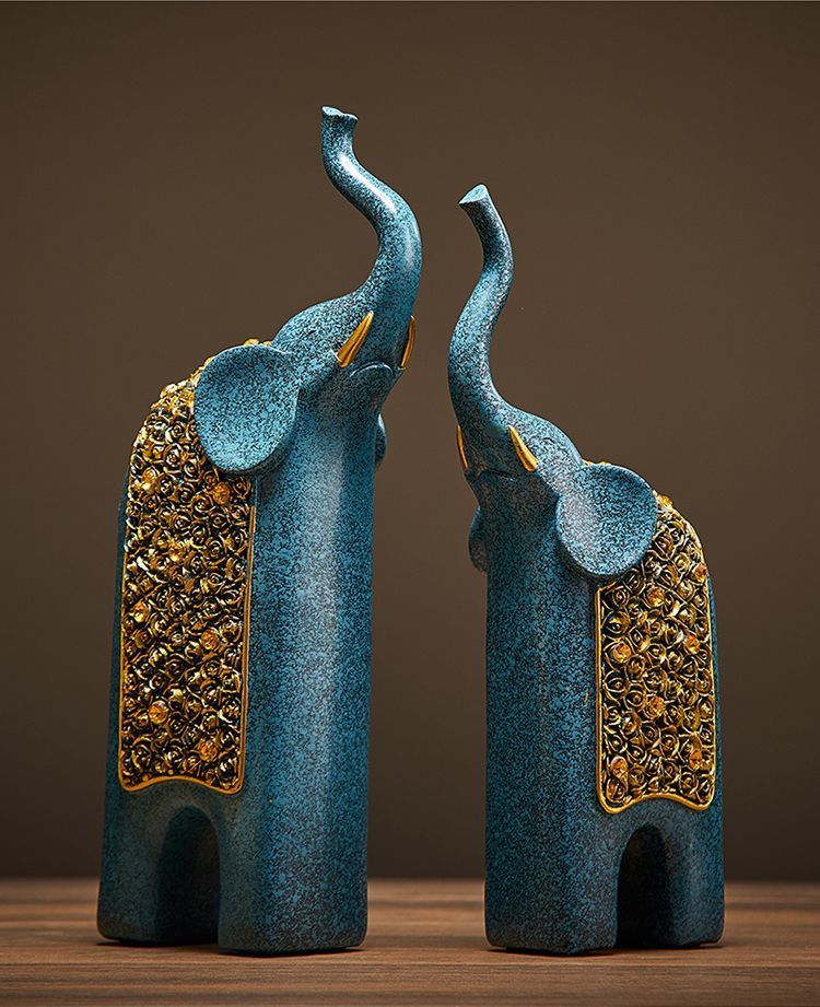 Chinese Style Mother And Child Ornament Home Living Room Office Decoration Wealth-Attracting Fortune Elephant Artwork_voghion.com