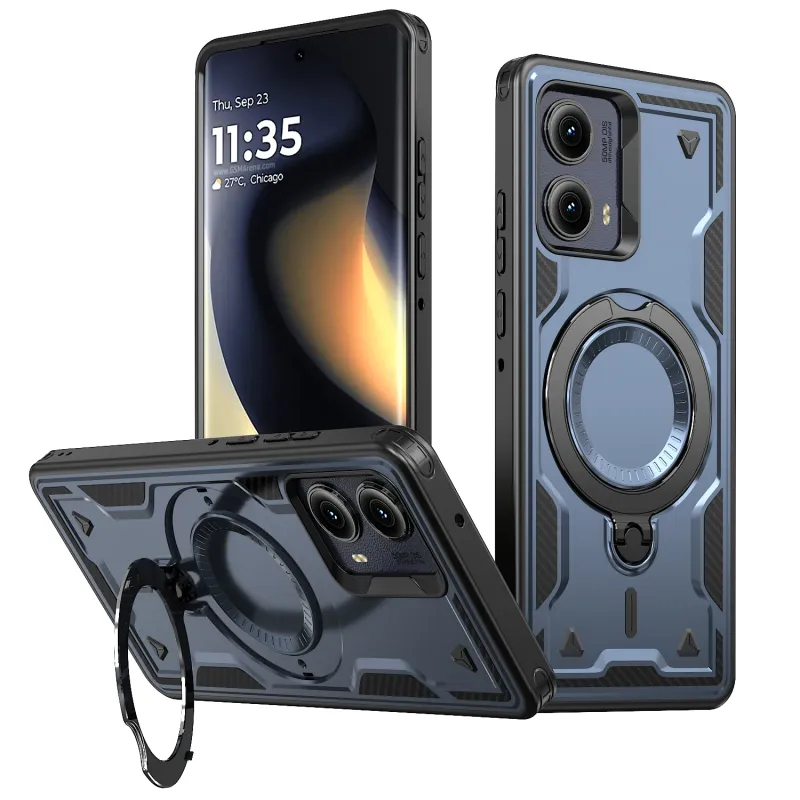 Étui magnétique Amo pour Motoola Moto Power 2024 EDGE 5G avec stylet G Play G5G et support de chargement sans fil, résistant aux chocs_voghion.com