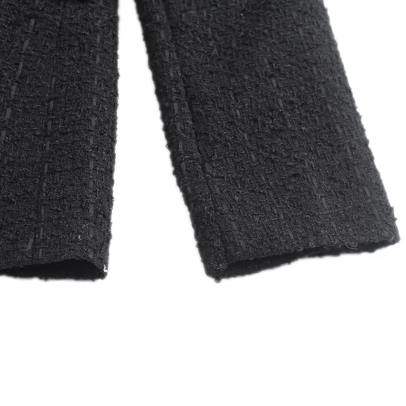 abbigliamento da donna giacca da donna di media lunghezza doppiopetto con texture a 4 colori_voghion.com
