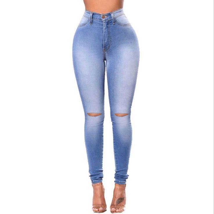 women's slim high stretch ripped jeans pencil pants_voghion.com