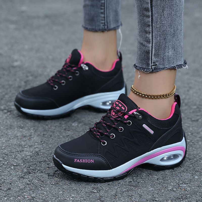 Zapatos deportivos casuales para mujer, nuevos zapatos de invierno informales de suela gruesa con serraje, zapatos individuales_voghion.com