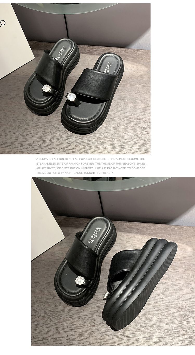 Women's Summer New Fashion Round Thick Sole Open Toe Flip Flops Comfortable Casual Platform Beach Sandals_voghion.com