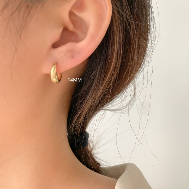 Eleganti orecchini a cerchio in argento puro spesso per donna, design di nicchia, leggeri e lussuosi._voghion.com