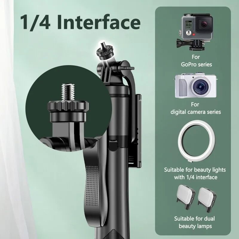 Selbstporträtstange L16 mit doppeltem Fülllicht, Bluetooth-Handstabilisator, ausziehbare Bodenstange, Live-Streaming-Halterung_voghion.com