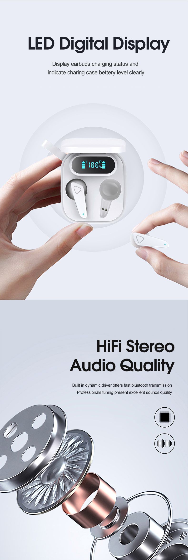 Music Festival 2022 New S22 sports earphone Music Headset Touch control LED Display TWS Earphones true wireless Earbuds_voghion.com