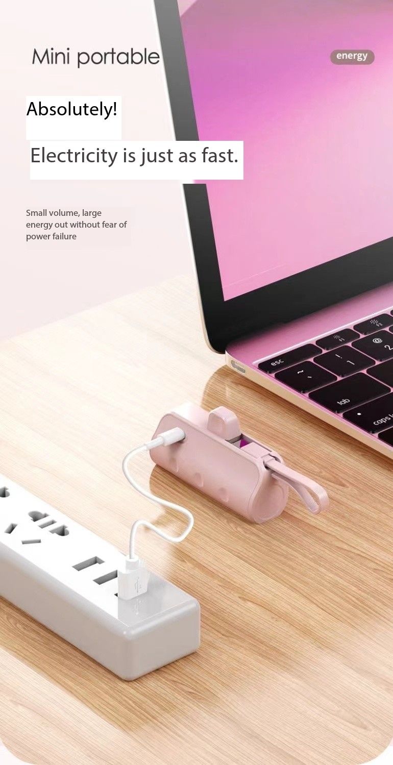 Mini banco de energía portátil con cápsula de autocable de gran capacidad 10000 mAh 5000 mAh iPhoneuniversal para teléfonos móviles Huawei_voghion.com