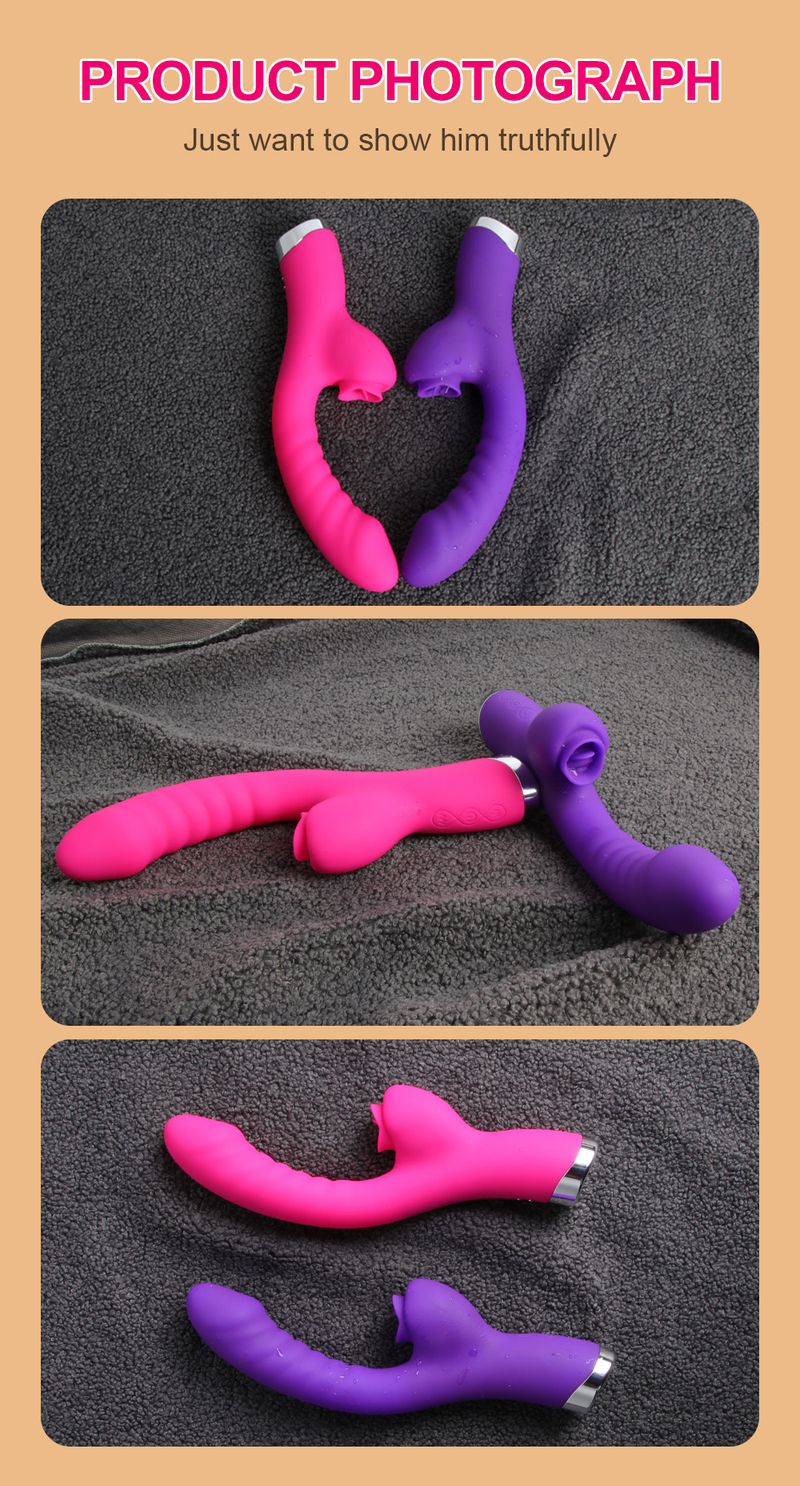 Vibromasseur pour femmes 2 en 1 léchage hine Clitoris stimulateur g-spot puissant Vibro gode baguette femelle Clitoris ventouse sexe adulte_voghion.com
