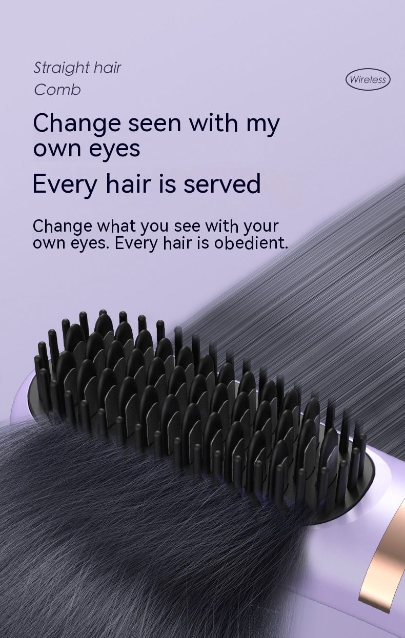 New lazy straight hair comb wireless hair straightener small USB charging portable travel curling and straightening dual purpose artifact_voghion.com