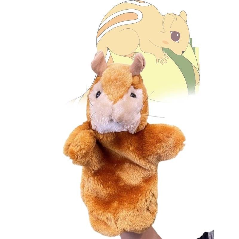 Large Squirrel Plush Puppet Toy With Plastic Nose 25cm New Brown Stuffed Squirrel Animal_voghion.com