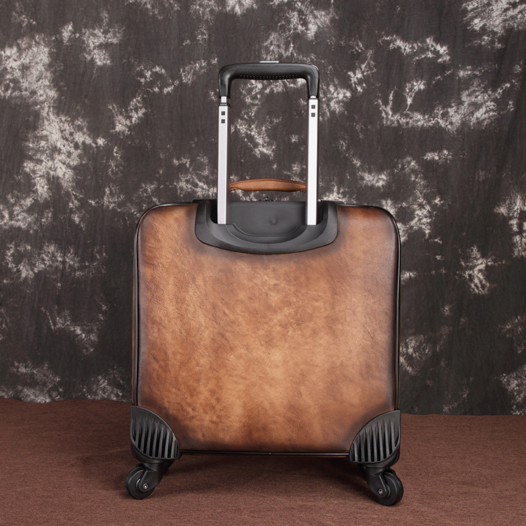 New hand painted leather suitcase with top layer cowhide travel for men and women's luggage, business boarding case_voghion.com