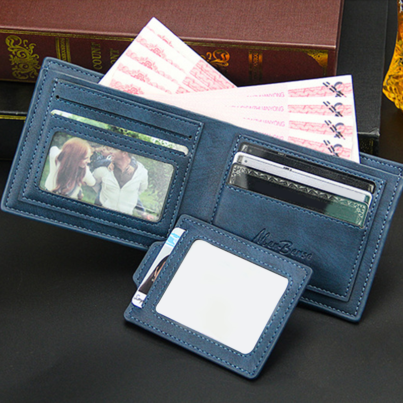 Kjiuyou Men Wallet Slim Multi-slots Short Frosted Large Capacity Detachable Card Holder Leather Bi-fold Male Business Pocket Wallet Daily Use_voghion.com