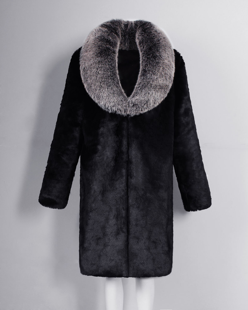 Men's Clothing Autumn and Winter New Fur Men's Jacket Fox Fur Collar Mid Length Coat Fashionable Casual Thick Warm_voghion.com