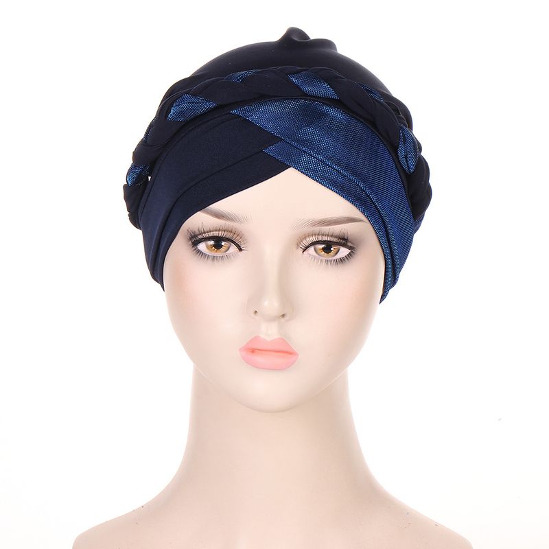 new multi color bright silk and milk silk braid hat fashionable casual headscarf hat in stock_voghion.com