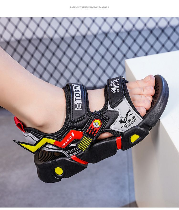 Sandalen männlich 2024 Neue Sommer hübsche mittlere und große Strand atmungsaktive Grundschule Kinderschuhe_voghion.com