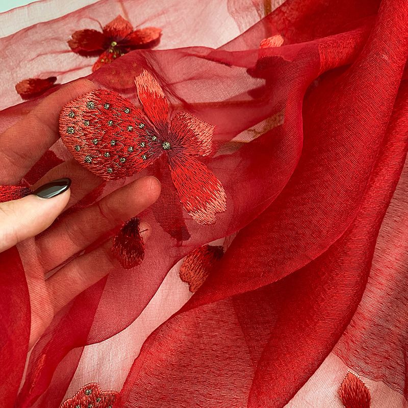 Hangzhou embroidered silk wool scarf women's autumn and winter all-match mulberry silk embroidery silk scarf mother cheongsam shawl_voghion.com