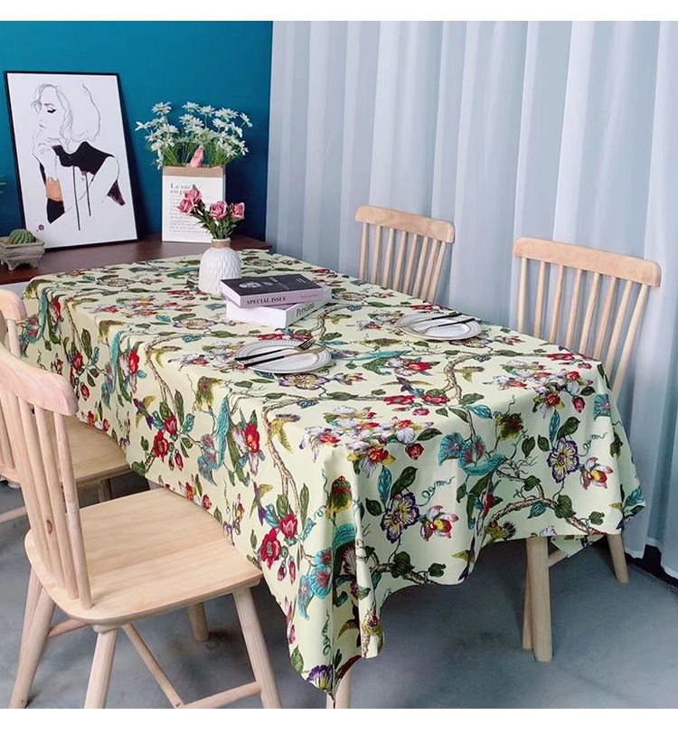 Tovaglia in poliestere resistente - Copritavolo rettangolare antiscivolo con stampa floreale di azalea, resistente al calore e antimacchia per sala da pranzo, decorazioni natalizie_voghion.com