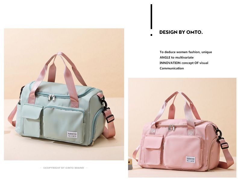 Travel with large capacity diagonal span, lightweight dry wet separation, foldable storage, fashionable fitness bag for_voghion.com