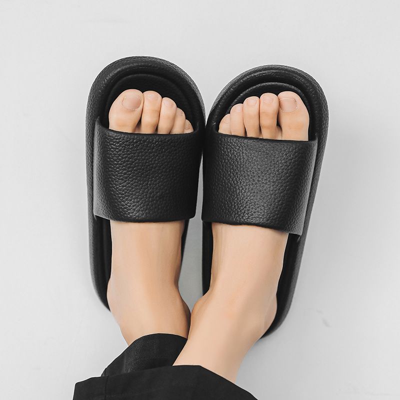 Herrenschuhe, neue, einfarbige, vielseitige, flache Hausschuhe für Zuhause und draußen, lässig, Strand, einzeilig_voghion.com