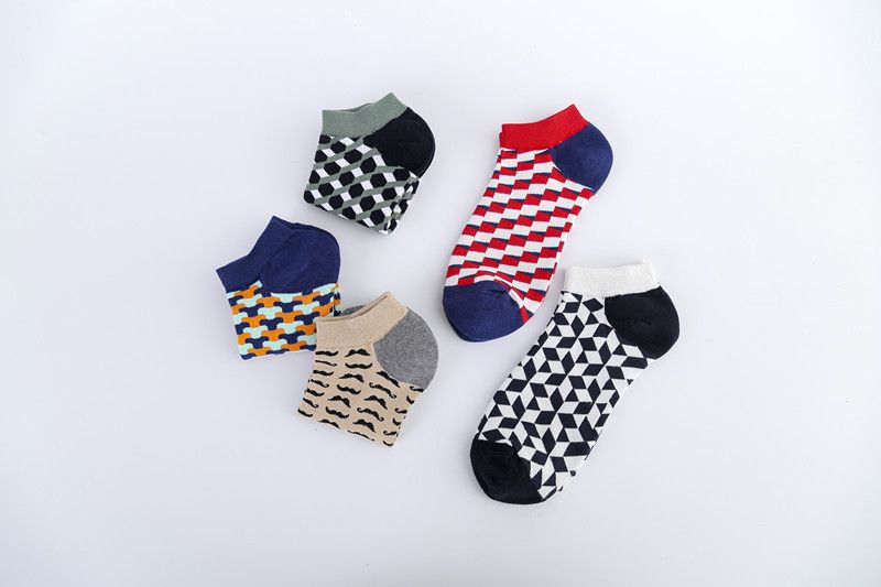 Calzini da uomo Calzino da barca serie geometria barba calzini da uomo calzini da uomo_voghion.com