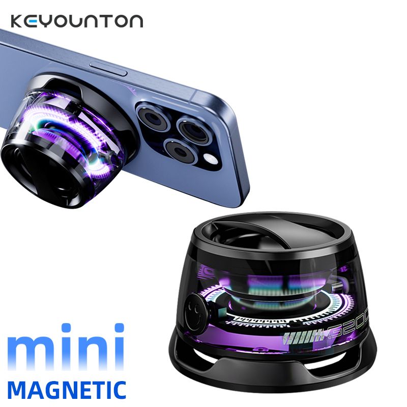 Wireless Bluetooth Gift Magnetic Bracket Portable High-Sound Quality TWS Interconnected LED Color Light Mini Speaker_voghion.com