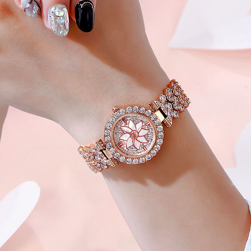 Dame armbåndsur sæt diamantbesat baby's breath armbåndsur + armbånd gavesæt til kvinder_voghion.com