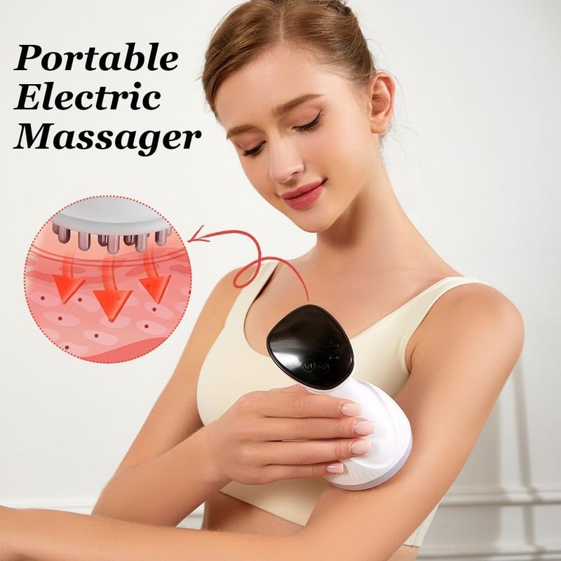 Horuili.® Cellulite-Massage Elektrische Meridianbürste, Multifunktions-Körpermassagegerät, Schulter-Nacken-Körpermassage Gua_voghion.com