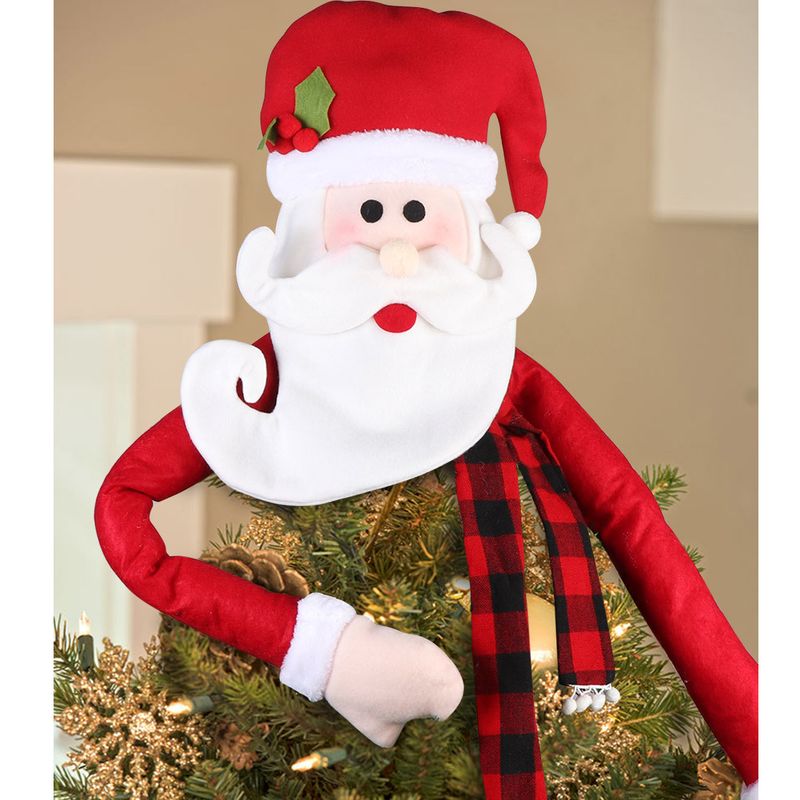 Decorative Supplies Santa Claus Home Christmas Tree Top Star Shines_voghion.com