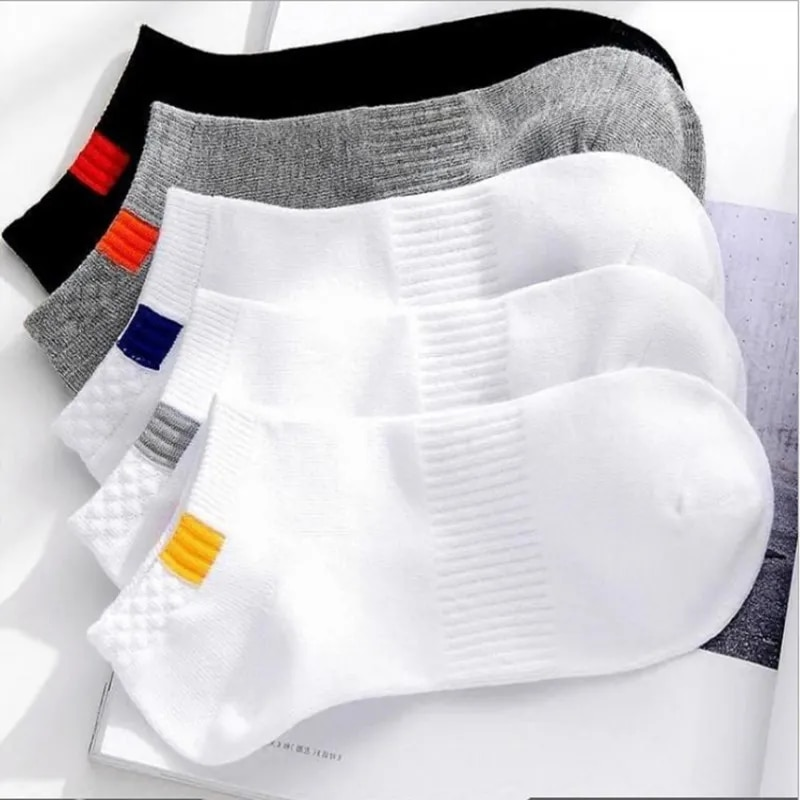 10 bucăți = 5 perechi/lot vară bumbac scurt moda respirabil bărbat șosete casual confortabile pentru bărbați albi fierbinți_voghion.com