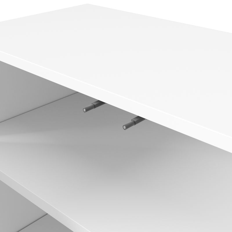 Buffet blanc moderne avec portes ondulées, 120 x 35 x 80 cm, design sans poignées, étagères réglables, meuble de rangement pour salon, couloir et salle à manger._voghion.com