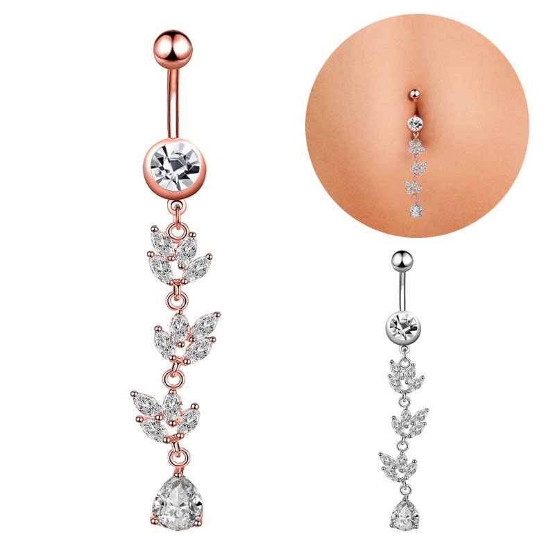 Damenschmuck Bauchnabelring Kreativer exquisiter Zirkon Bauchnabelnagel-Piercingschmuck_voghion.com